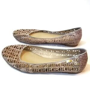 Calvin Klein | Shyann Pink Laser Cut Flats Work Casual Office Ballet